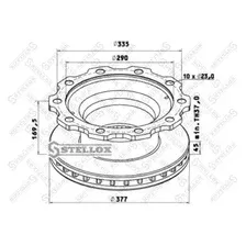 Тормозной диск STELLOX 85-00806-SX вентилируемый , задняя ось