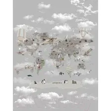 Фотообои листовые Citydecor Карта мира на английском 1 (200x260)