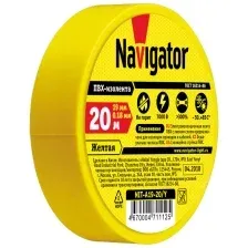 Изолента ПВХ желтая 19 мм х 20 м Navigator