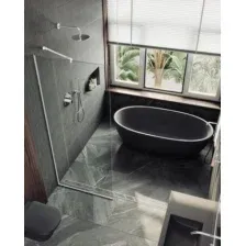 Душевая стенка MaybahGlass 89x195 MGD-689-1у (прозрачное стекло/белый матовый)