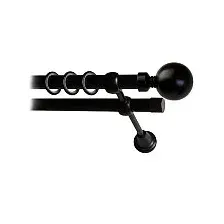Карниз для штор Lm Decor Шар большой 059 2р гладкий 25/16мм (черный матовый, 1.8м)
