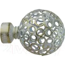 Наконечник для карниза Lm Decor YF095 Ажур 16мм (белое золото)