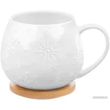 Кружка Elan Gallery Снежинки 540583 (с подставкой)