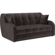 Диван Mebel-Ars Аккордеон Барон ППУ 120x200 (бархат шоколадный Star Velvet 60 Coffee)