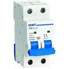 Выключатель автоматический Chint NB1-63H 2P 2A 10кА C (R) / 179827