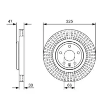 Тормозной диск BOSCH 0 986 479 W52 вентилируемый , передняя ось