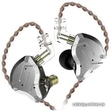 Наушники KZ Acoustics ZS10 Pro (без микрофона, серебристый/черный)