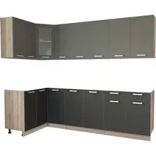 Готовая кухня Интерлиния Мила 12x26 без столешницы (серебристый/антрацит)