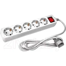 Сетевой фильтр PC Pet AP01006-E-G (1.8м, 5 розеток, серый)