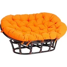 Диван садовый Tetchair Mamasan 23/02 W с подушкой (античный черно-коричневый/оранжевый)