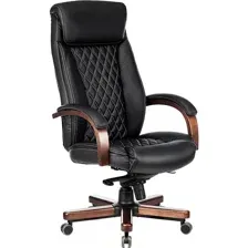 офисное компьютерное кресло Бюрократ T-9924 WALNUT, черный
