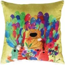 Подушка декоративная Lanatex Кис 0348 / 22296 (35x35x14см, желтый/салатовый)