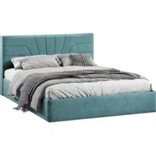 Кровать Трия Пандора с ПМ и заглушиной 160x200 Тип 1 (микровелюр Wellmart Indigo)