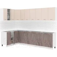 Кухонный гарнитур Кортекс-мебель Корнелия Лира 1.5x2.9 без столешницы (капучино/оникс)