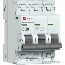 Выключатель автоматический EKF PROxima ВА 47-63N 3P 20А (C) 6кА M636320C