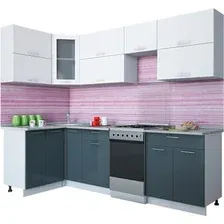 Готовая кухня Интерлиния Мила Gloss 50-12x26 (белый/асфальт глянец)