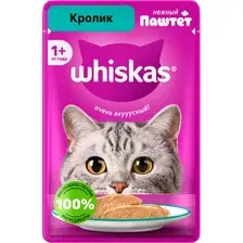 Влажный корм для кошек Whiskas паштет с кроликом (75г)