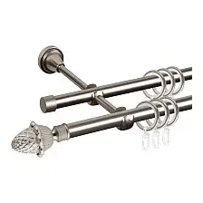 Карниз для штор АС ФОРОС Grace D16K/16Г + наконечники Магнолия (3м, сатин)