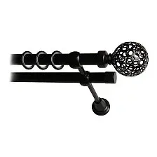 Карниз для штор Lm Decor Ажур 095 2р гладкий 25/19мм (черный матовый, 1.8м)