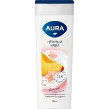 Крем для душа Aura Крем-гель Персик и Аргана флакон/флиптоп (390мл)