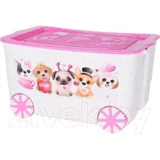Контейнер для хранения Эльфпласт KidsBox EP449 (белый/розовый)