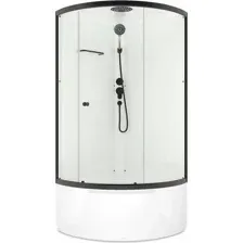 Душевая кабина Domani-Spa Simple 99 High Black DS01Sm99HWCl00.Gt-V1.2-Black (белый/прозрачное стекло)