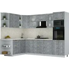Готовая кухня Интерлиния Мила Шато 1.88x2.8 ВТ LV (керамика/керамика/опал светлый)