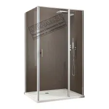 Душевой уголок Allen Brau Priority 100x100 304222 (серебро браш)