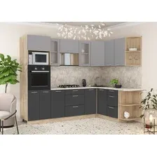 Готовая кухня Интерлиния Мила 1.68x2.6 правая (серебристый/антрацит/малага)