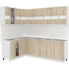 Готовая кухня Кортекс-мебель Корнелия Экстра 1.5x2.4 без столешницы (дуб сонома)