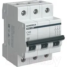 Выключатель автоматический Generica ВА 47-29М 3Р C 40А 4.5кА / MVA21-3-040-C-G