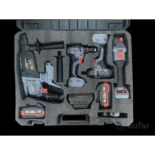 Аккумуляторный бесщеточный НАБОР 4 в 1 ProfiSet-4F18 (Li-ion-2шт, 4Ач, З/У, кейс, E0081, E0080, T0056, T0058)