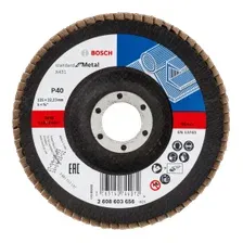 ЛЕПЕСТКОВЫЙ ШЛИФКРУГ Standard f.Metal, прям., O125 K40 пластик 2608601274 BOSCH