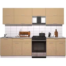 Готовая кухня Интерлиния Мила Gloss 60-27 (капучино глянец)
