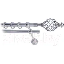 Карниз для штор Lm Decor Вираж 098 2р гладкий 25/16мм (хром, 2.4м)
