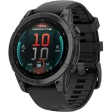 Умные часы Garmin Fenix E 47мм (серая сталь, черный силиконовый ремешок)