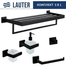 Набор аксессуаров для ванной Lauter 21SH71062  21SH71092  21SH71072  21SH71092  21SH71152 (Matt Black, 5 предметов)