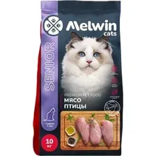 Сухой корм для кошек Melwin Для кошек старше 7 лет с мясом птицы (10кг)