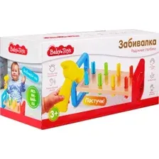 Развивающая игра Baby Toys Забивалка. Радужные столбики 70004