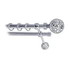 Карниз для штор Lm Decor Ажур 095 2р гладкий 25/16мм (хром, 1.6м)