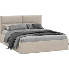 Кровать Трия Глосс универсальная с ПМ тип 1 180x200 (микровелюр Wellmart Dark Beige)