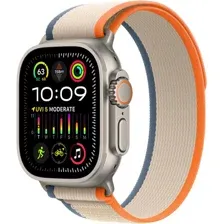 Apple Watch Ultra 2 LTE 49 мм (титановый корпус, титановый/бежево-оранжевый, нейлоновый ремешок размера M/L)