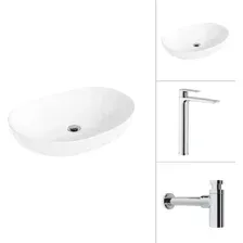 Умывальник Lauter 21502 + Reef 21CK8678C с сифоном 21635CH (хром)