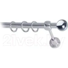 Карниз для штор Lm Decor Шар малый 124 1р гладкий (хром, 4м)