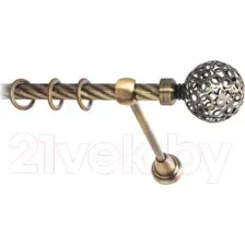 Карниз для штор Lm Decor Ажур 095 1р витой (антик, 2.4м)