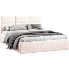 Двуспальная кровать ТриЯ Стелла Тип 1 c ПМ 160x200 (экомех Barni Milk)