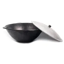 Казан чугунный с крышкой 10л. Плоское дно