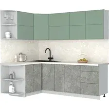 Кухонный модуль Интерлиния Мила Матте 1.5x2.3 А (мята/керамика/опал светлый)
