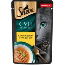 Влажный корм для кошек Sheba суп с курицей (70г)