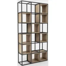 Стеллаж Hype Mebel Грос 105x210 (черный/дуб галифакс натуральный)